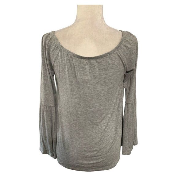 chaser womens solid gray long sleeve top t shirt medium - Picture 2 of 5